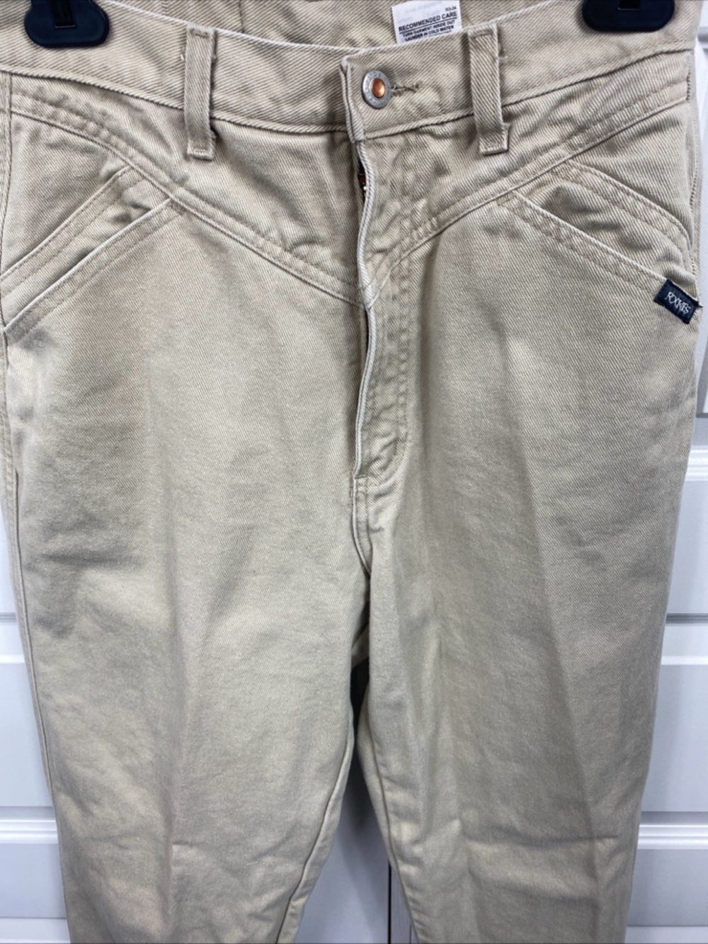 Rocky Mountain Jeans Rockies Western Bareback Womens 9/10 Long Vintage 90s Beige - Picture 7 of 8